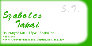 szabolcs tapai business card